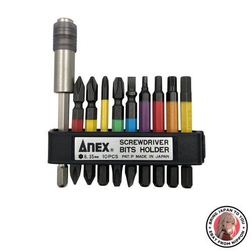 NEW ANEX ACMH9-E Color Bit Extension Holder  Set of 9 + Holder  from JAPAN