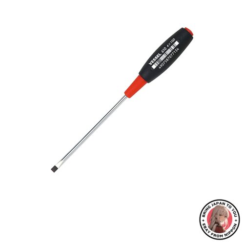 NEW Vessel cushion grip Screwdriver Thin Shank Type -4 100 (No. from JAPAN