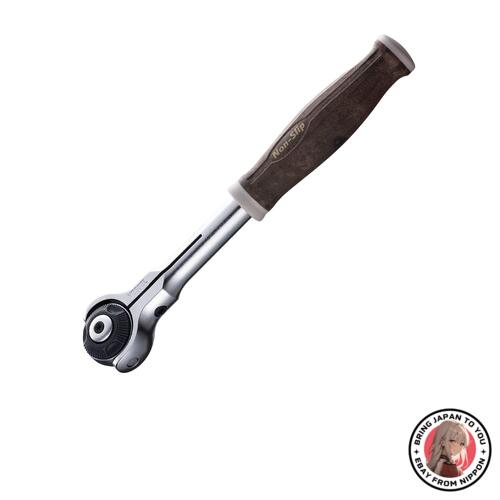 NEW VESSEL 3/8 Swivel Head Ratchet Socket Wrench - WOOD-COMPO H from JAPAN