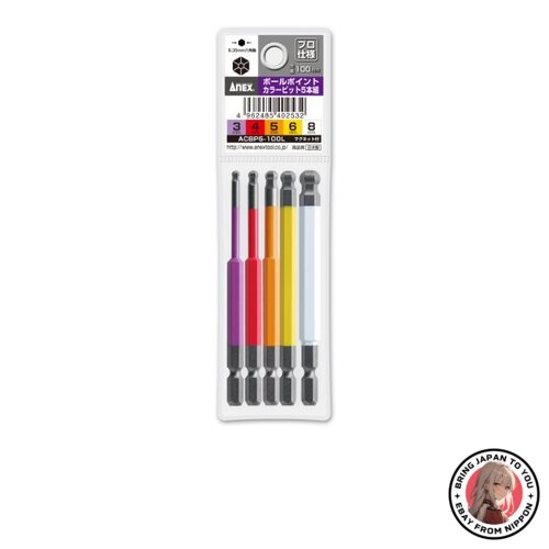 NEW ANEX ACBP5-100L Color Bit  Ball Point  Single Head  3.9 inc from JAPAN