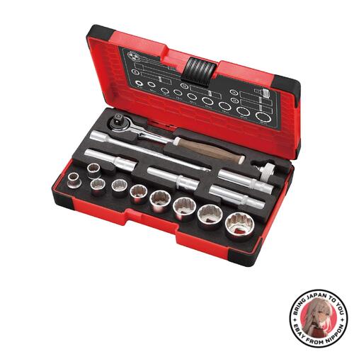 NEW VESSEL 3/8 Swivel Socket Wrench Set - Wood-Compo HRW3005M-S from JAPAN