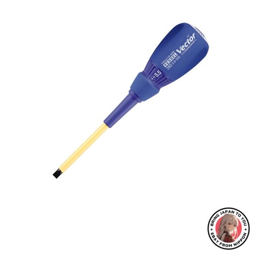 NEW VESSEL Vector Electrician's Screwdriver with Shaft Cover -5 from JAPAN